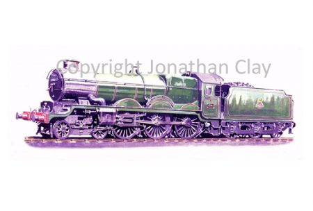 527 GWR Castle 4-6-0 No.5043 Earl of Mount Edgcumbe (BR Green - Side View)